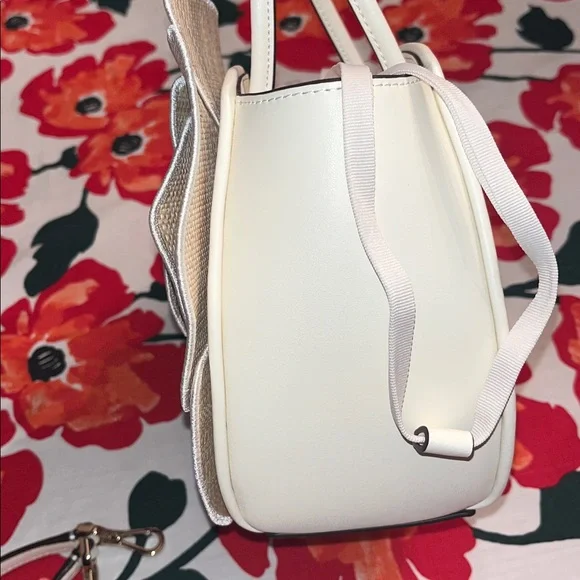 kate spade NWT! $449 MSRP Flora Rose Straw Crossbody Bag - Picture 10 of 17